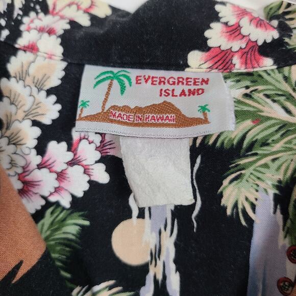 Evergreen Island Made In Hawaii Men's Tropical Hawaiian Floral Vacay Shirt XXL - Picture 9 of 10